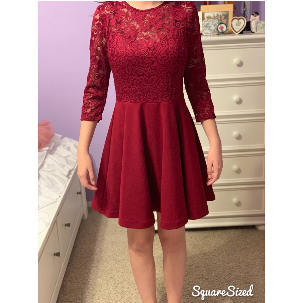 Formal Long Sleeve Skater Dress